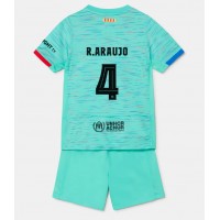 Fotbalové Dres Barcelona Ronald Araujo #4 Dětské Alternativní 2023-24 Krátký Rukáv (+ trenýrky)